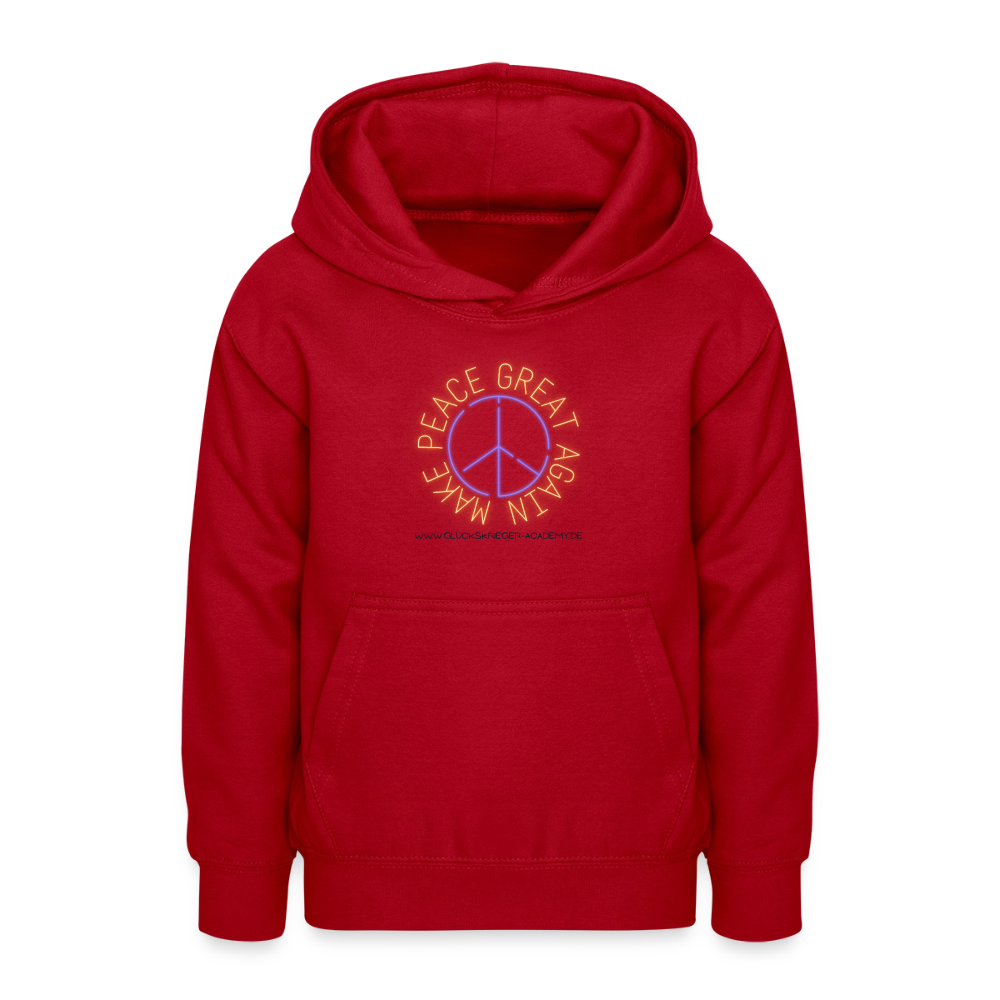 Glückskrieger Hoodie für Teens– Peace - red