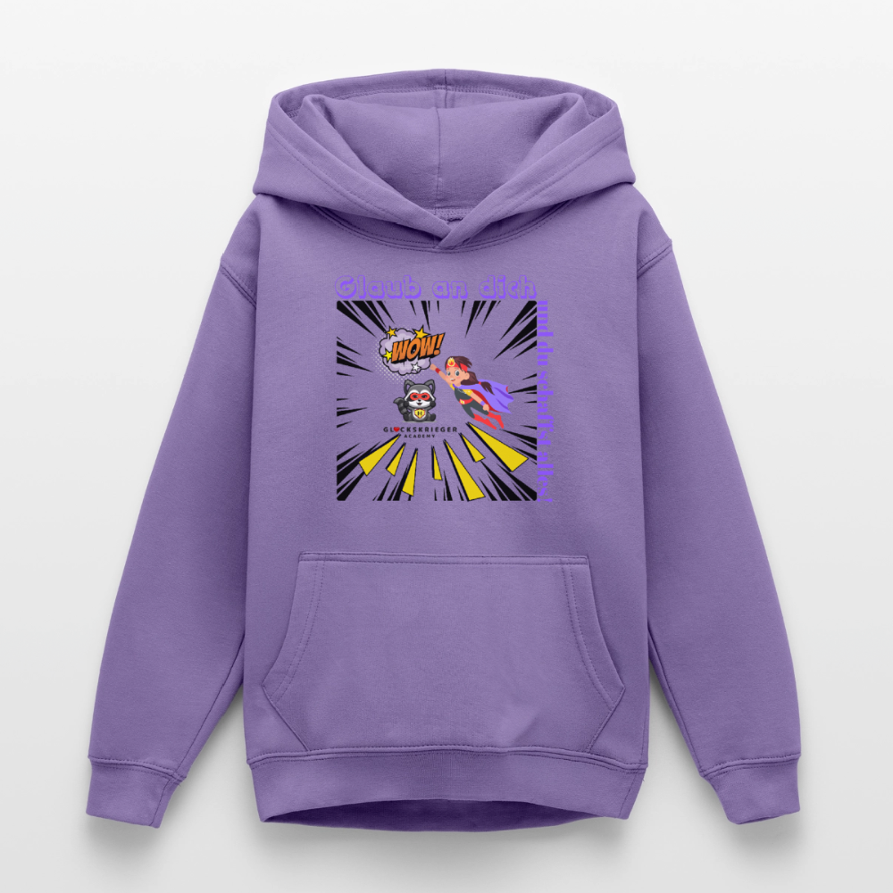 Glückskrieger Hoodie für Teens– Glaub an dich - lavender