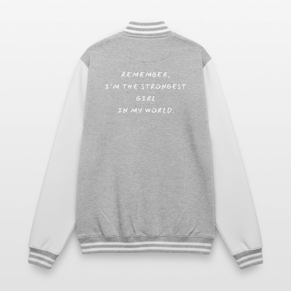 College Jacke –Stronger - heather grey/white