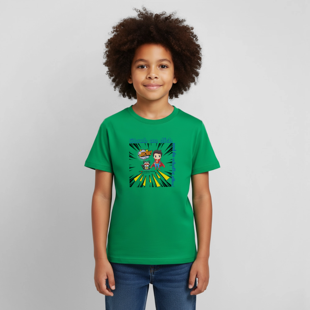Glückskrieger Kinder T-Shirt – Glaub an dich - kelly green