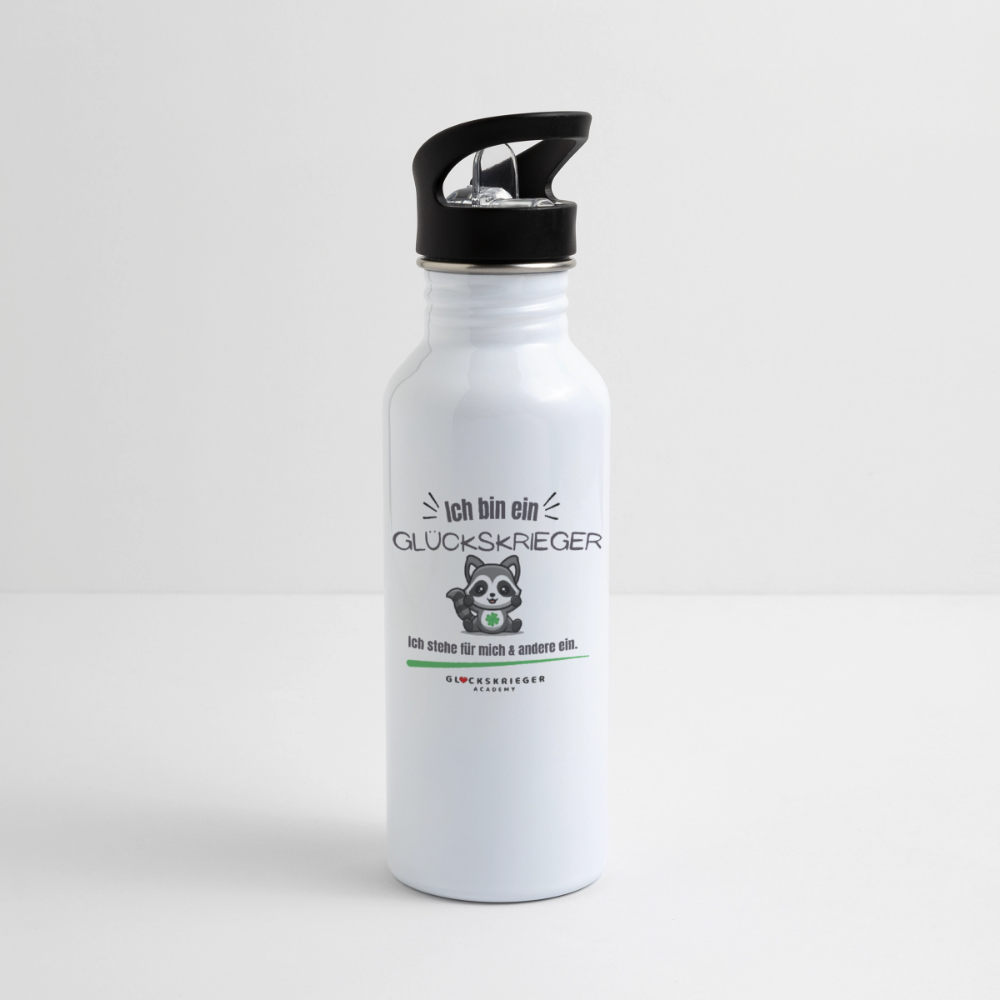 Glückskrieger Trinkflasche – Stark durch den Tag - white