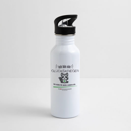 Glückskrieger Trinkflasche – Stark durch den Tag - white