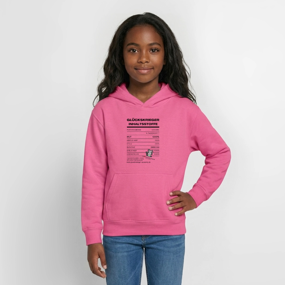 Glückskrieger Hoodie  für Teens– Inhaltsstoffe - pink