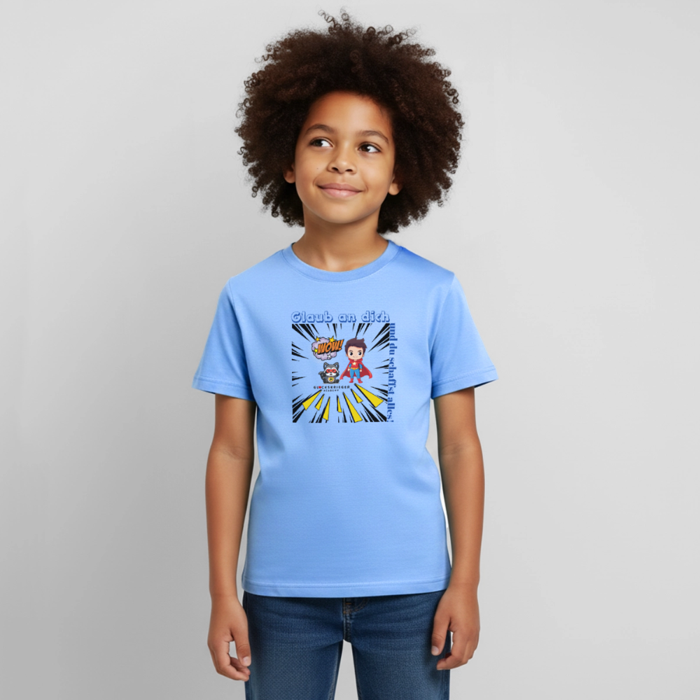 Glückskrieger Kinder T-Shirt – Glaub an dich - sky blue