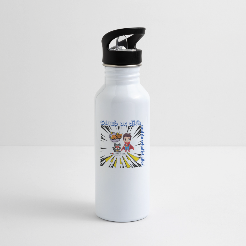 Glückskrieger Trinkflasche – Stark durch den Tag - white