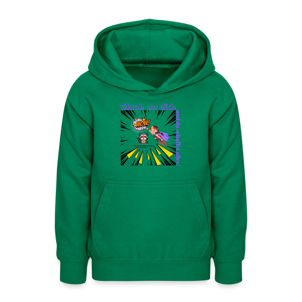 Glückskrieger Hoodie für Teens– Glaub an dich - kelly green
