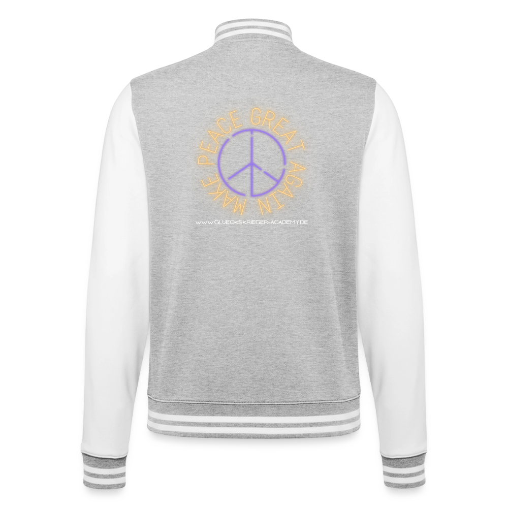 College Jacke – Peace - heather grey/white