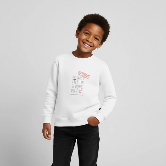 Glückskrieger Kinder Pullover – Herz - white