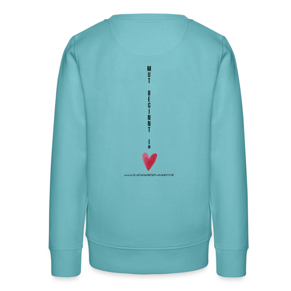 Glückskrieger Teens Pullover – Mut - pastel turquoise