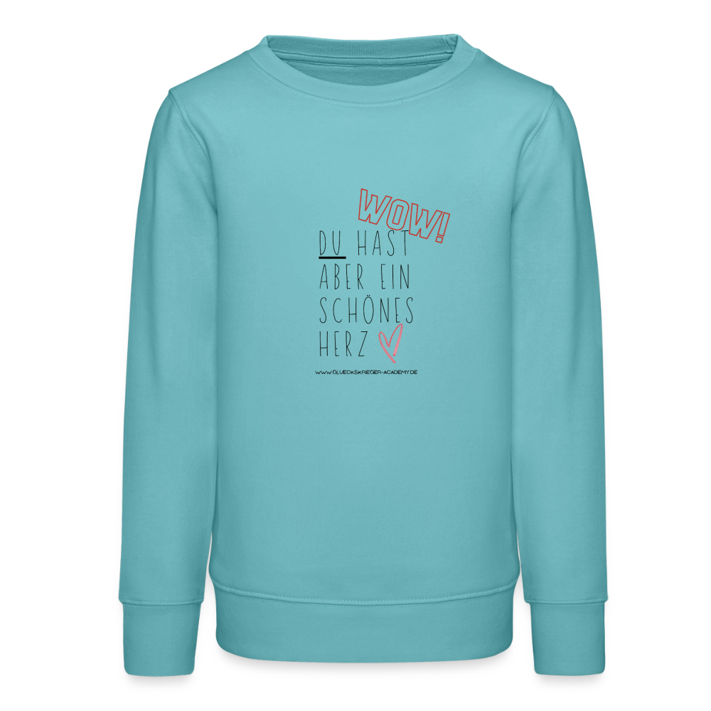 Glückskrieger Teens Pullover – Herz - pastel turquoise