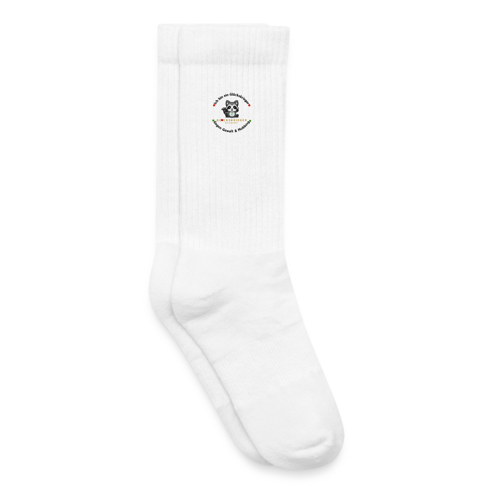 Kinder Tennissocken „Ich bin ein Glückskrieger“ - white