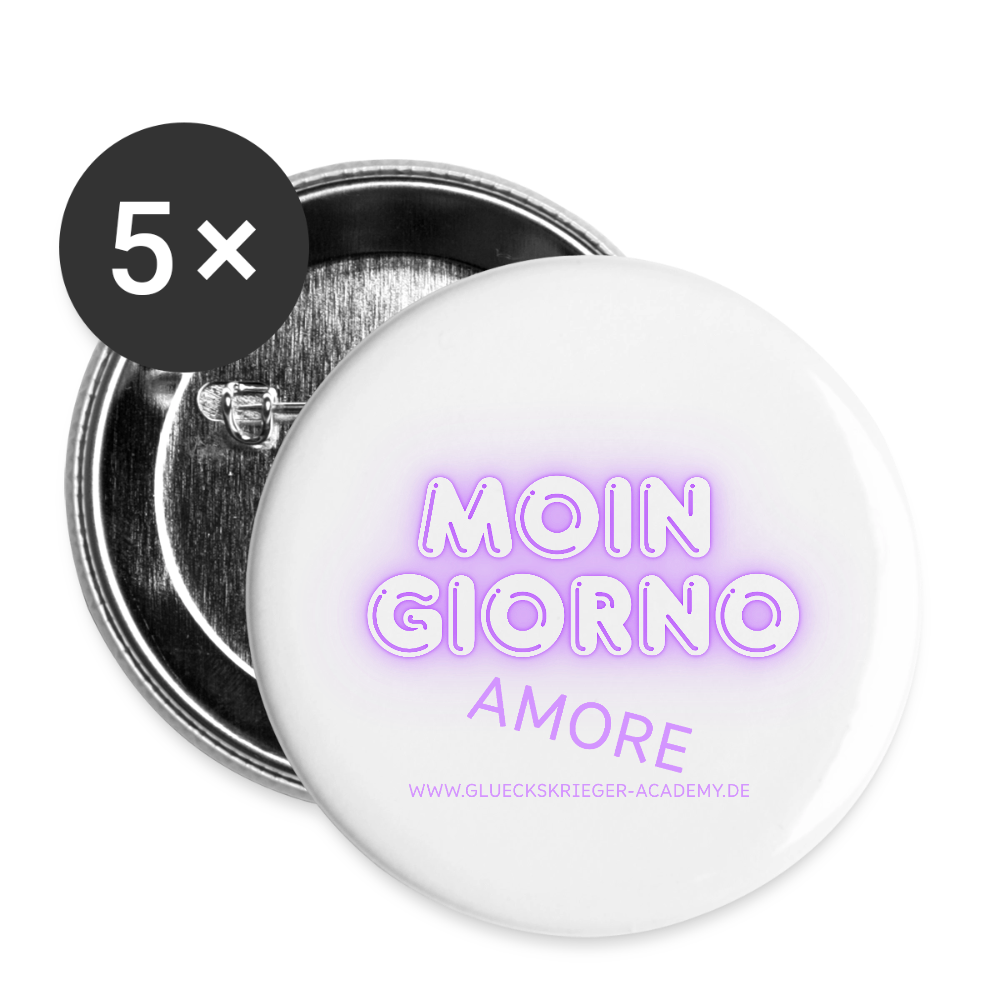 Glückskrieger Button – Moin - white