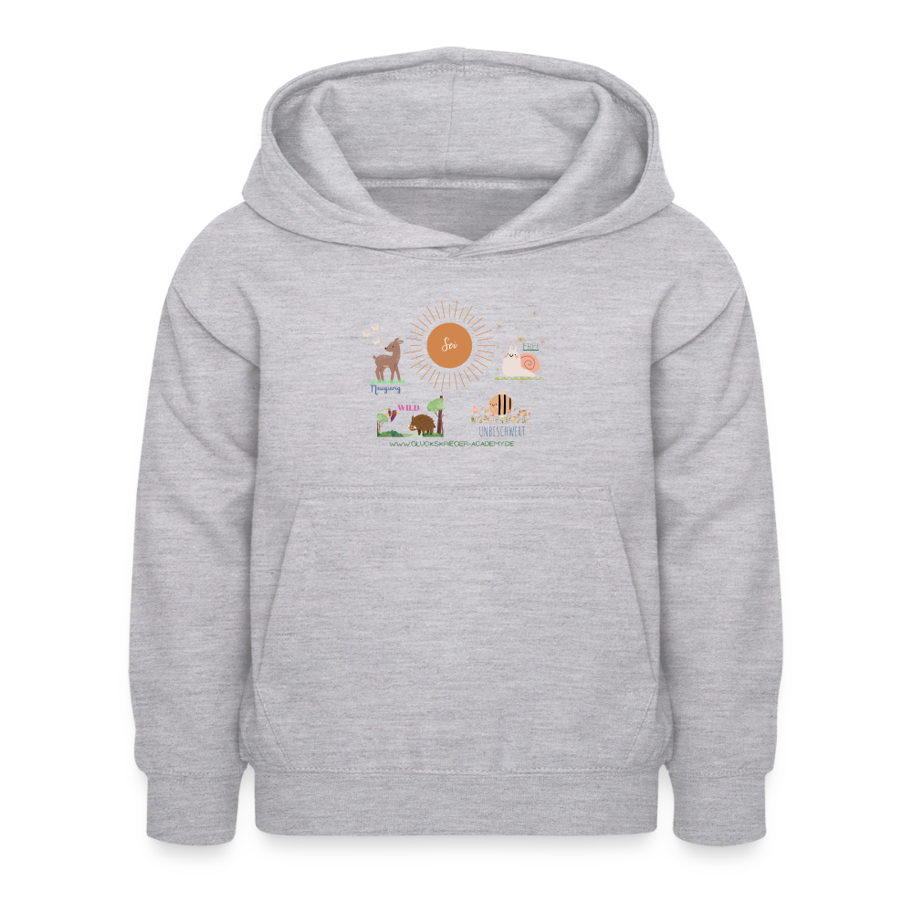 Glückskrieger Hoodie – Stark & Mutig - light heather grey