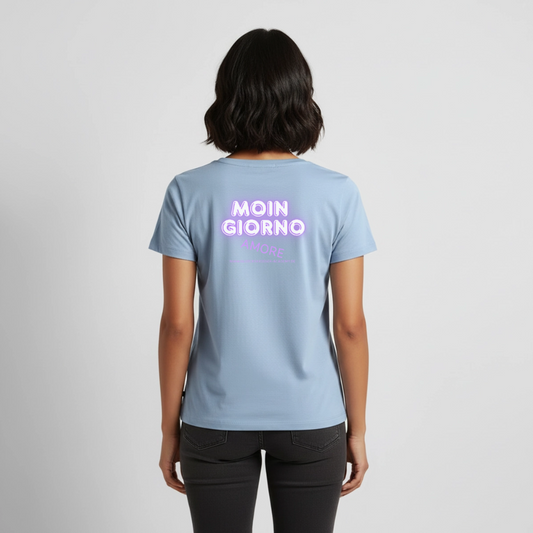 Damen Shirt 2-Moin - light blue