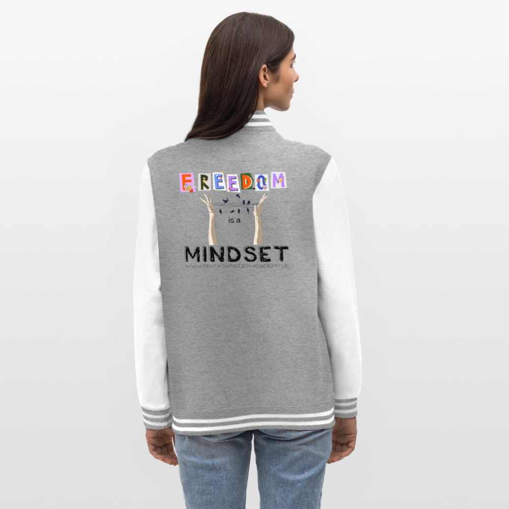 College Jacke – Freedom - heather grey/white