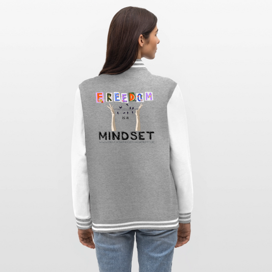 College Jacke – Freedom - heather grey/white