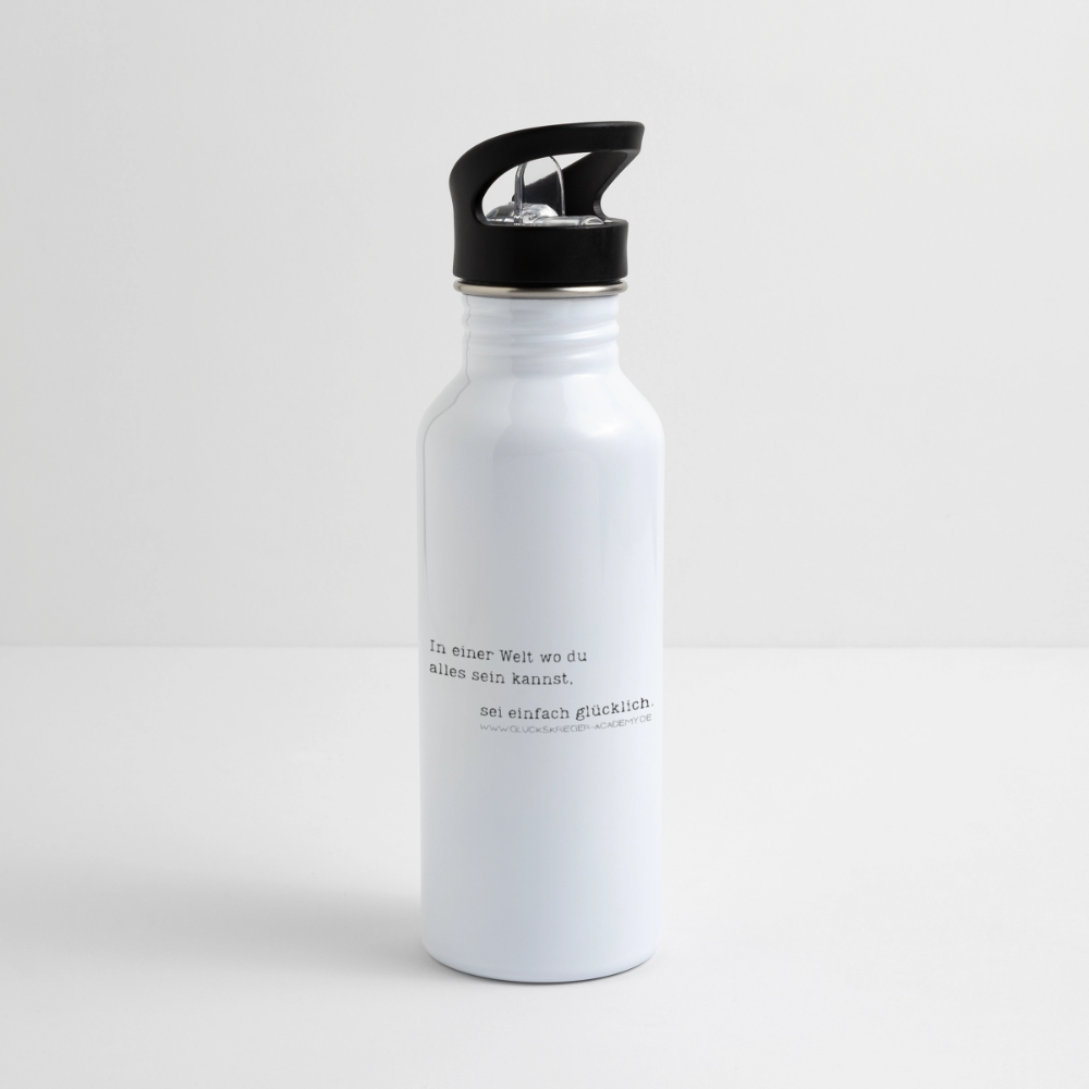 Glückskrieger Trinkflasche – Sei glücklich - white