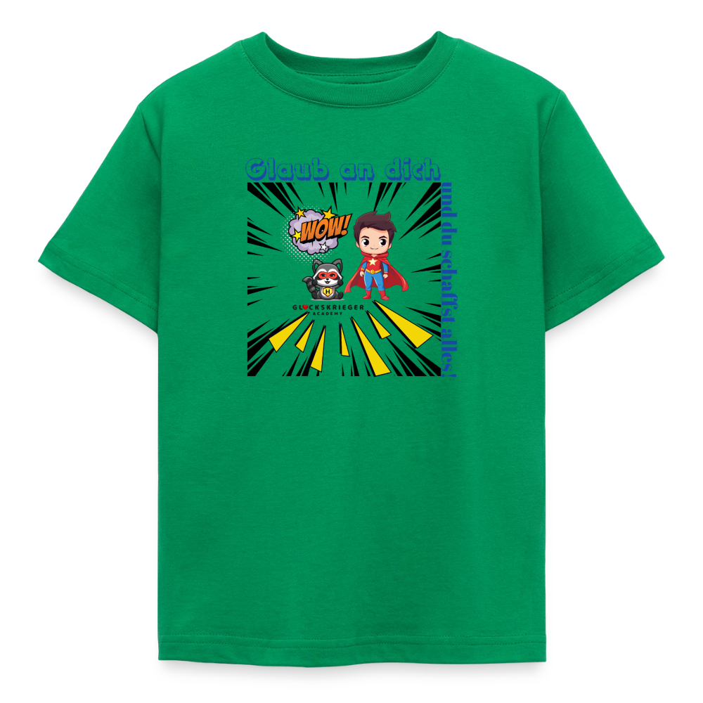 Glückskrieger Kinder T-Shirt – Glaub an dich - kelly green