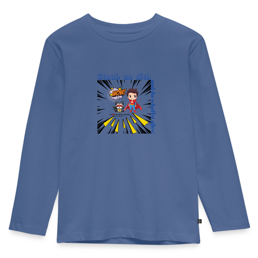 Langarmshirt für kleine Glückskrieger - stone blue
