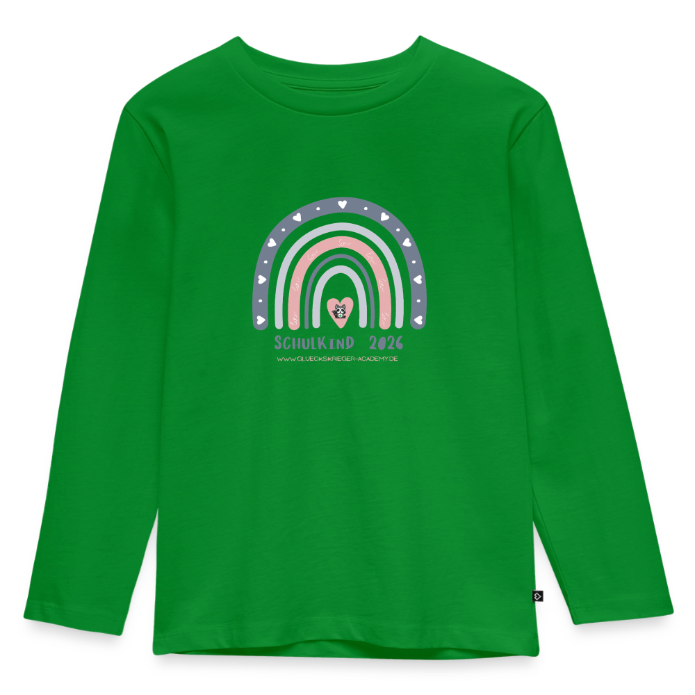 Langarmshirt für kleine Glückskrieger, Schulkind 2026 - green