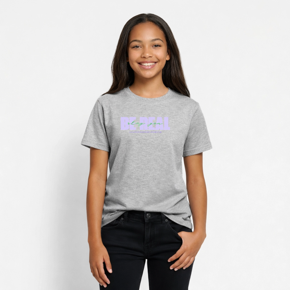 T-Shirt für Teens- BE REAL - heather grey