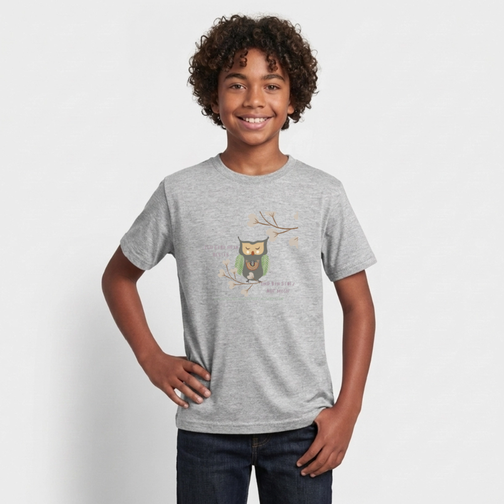Glückskrieger T-Shirt für Teens – Ich gebe mein Bestes - heather grey