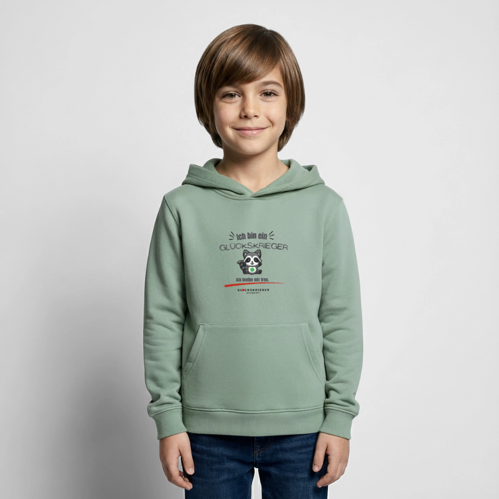 Glückskrieger Hoodie – Stark & Mutig - steel green