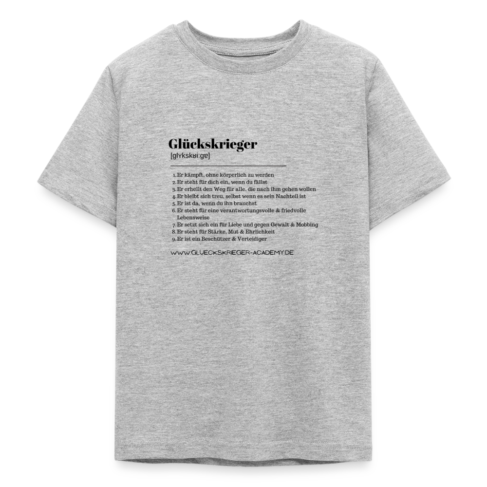 T- Shirt für Teens- Definition Glückskrieger - heather grey