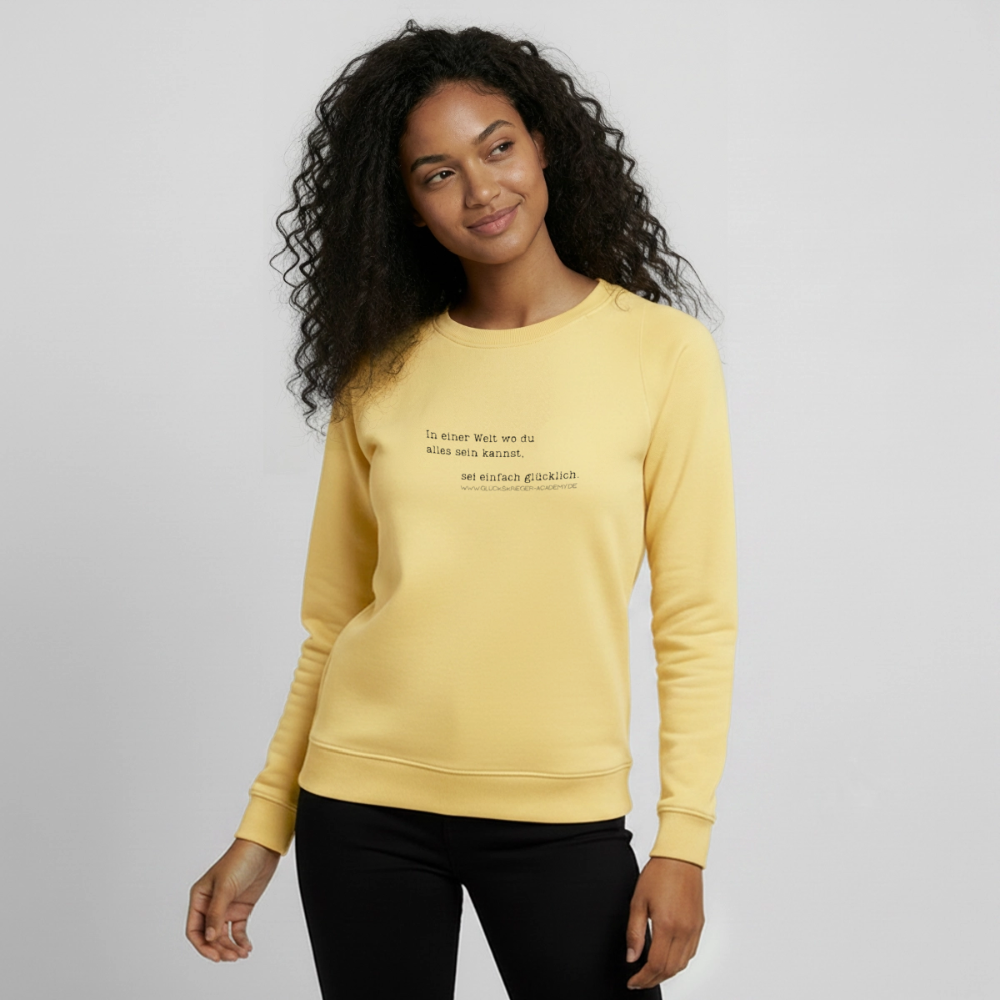 Glückskrieger Teens Pullover – Glücklich - viva yellow 