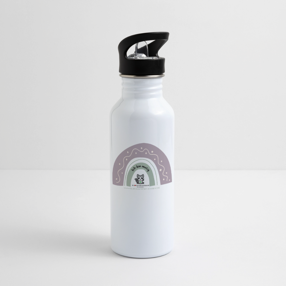 Glückskrieger Trinkflasche – Stark durch den Tag - white