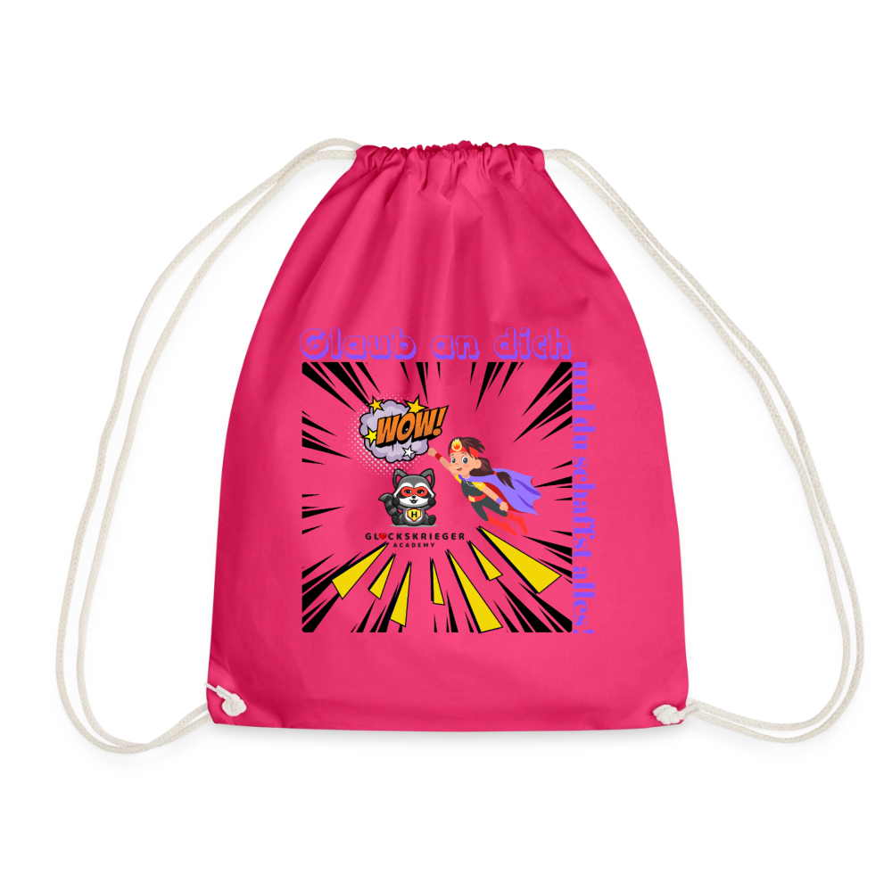 Glückskrieger Turnbeutel – Stärke für unterwegs - fuchsia