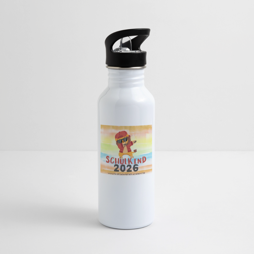 Glückskrieger Trinkflasche – Stark durch den Tag - white