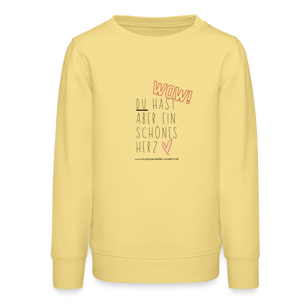 Glückskrieger Teens Pullover – Herz - viva yellow 