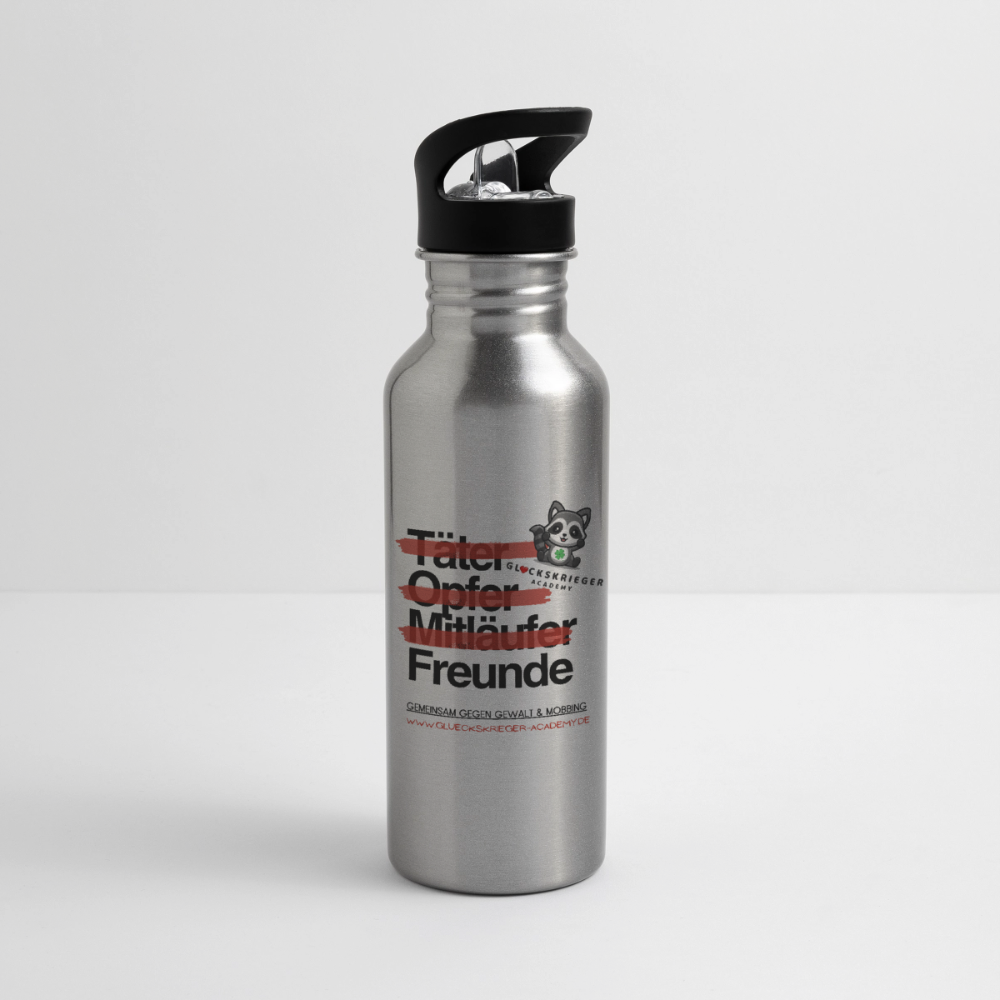 Glückskrieger Trinkflasche – Stark durch den Tag - silver