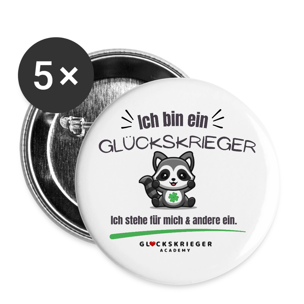 Glückskrieger Button – Mut zum Mitnehmen - white