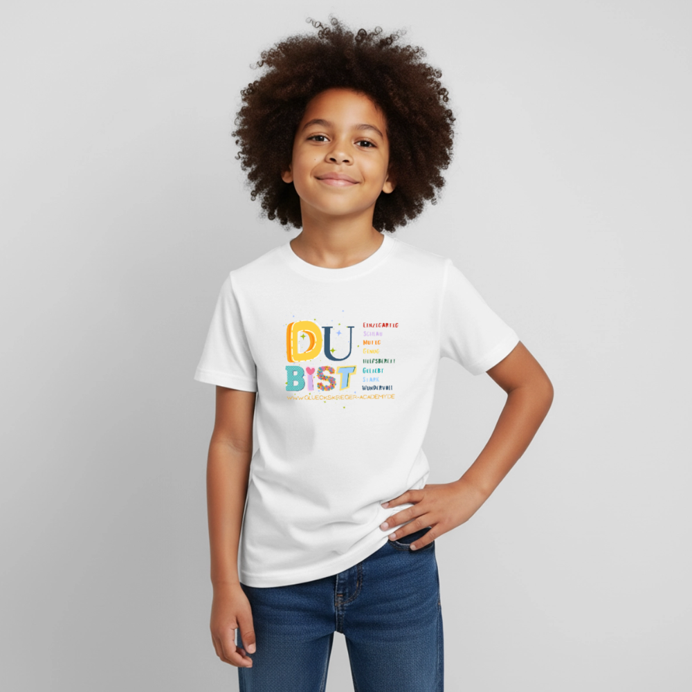 Glückskrieger Kinder T-Shirt – Du bist einzigartig & stark - white