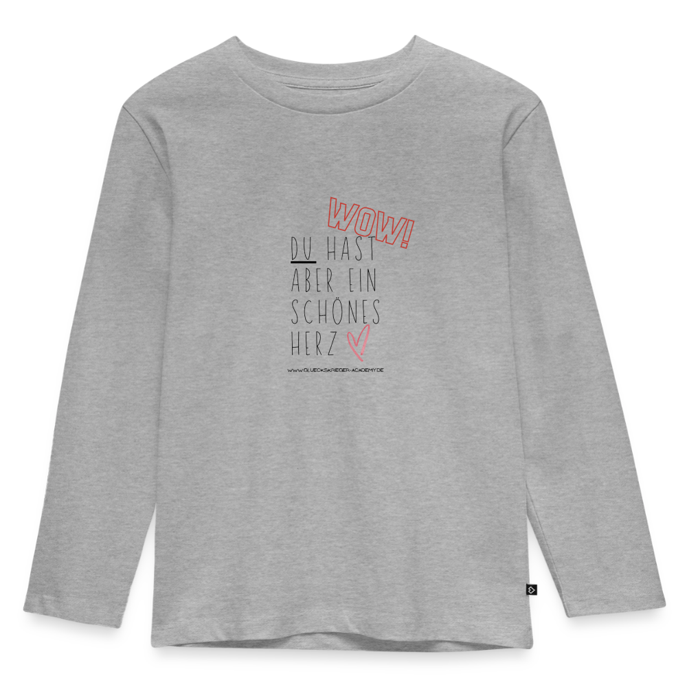 Langarmshirt für kleine Glückskrieger-Herz - heather grey