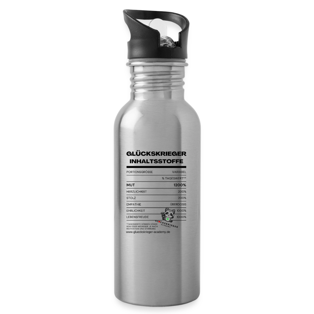 Glückskrieger Trinkflasche – Stark durch den Tag - silver