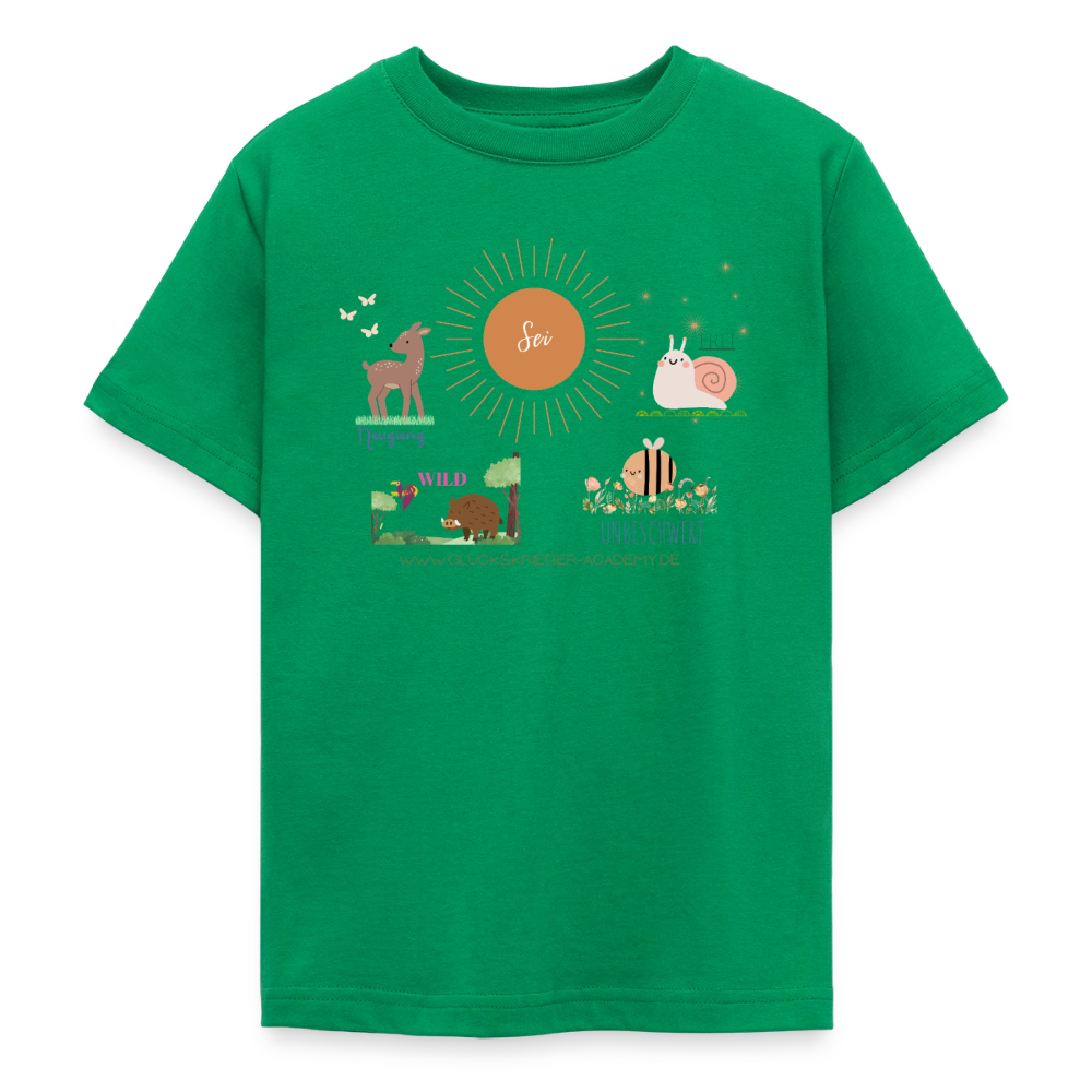 Glückskrieger T-Shirt für Teens – Sei mutig, frei & unbeschwert - kelly green