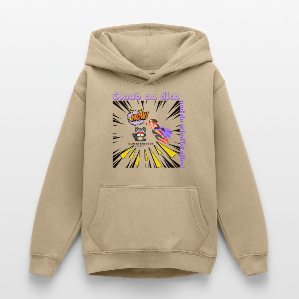 Glückskrieger Hoodie für Teens– Glaub an dich - sand