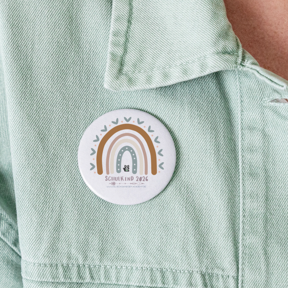Glückskrieger Button – Mut zum Mitnehmen - white