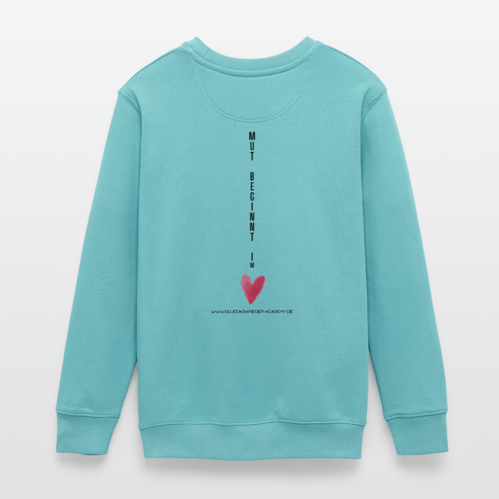 Glückskrieger Teens Pullover – Mut - pastel turquoise