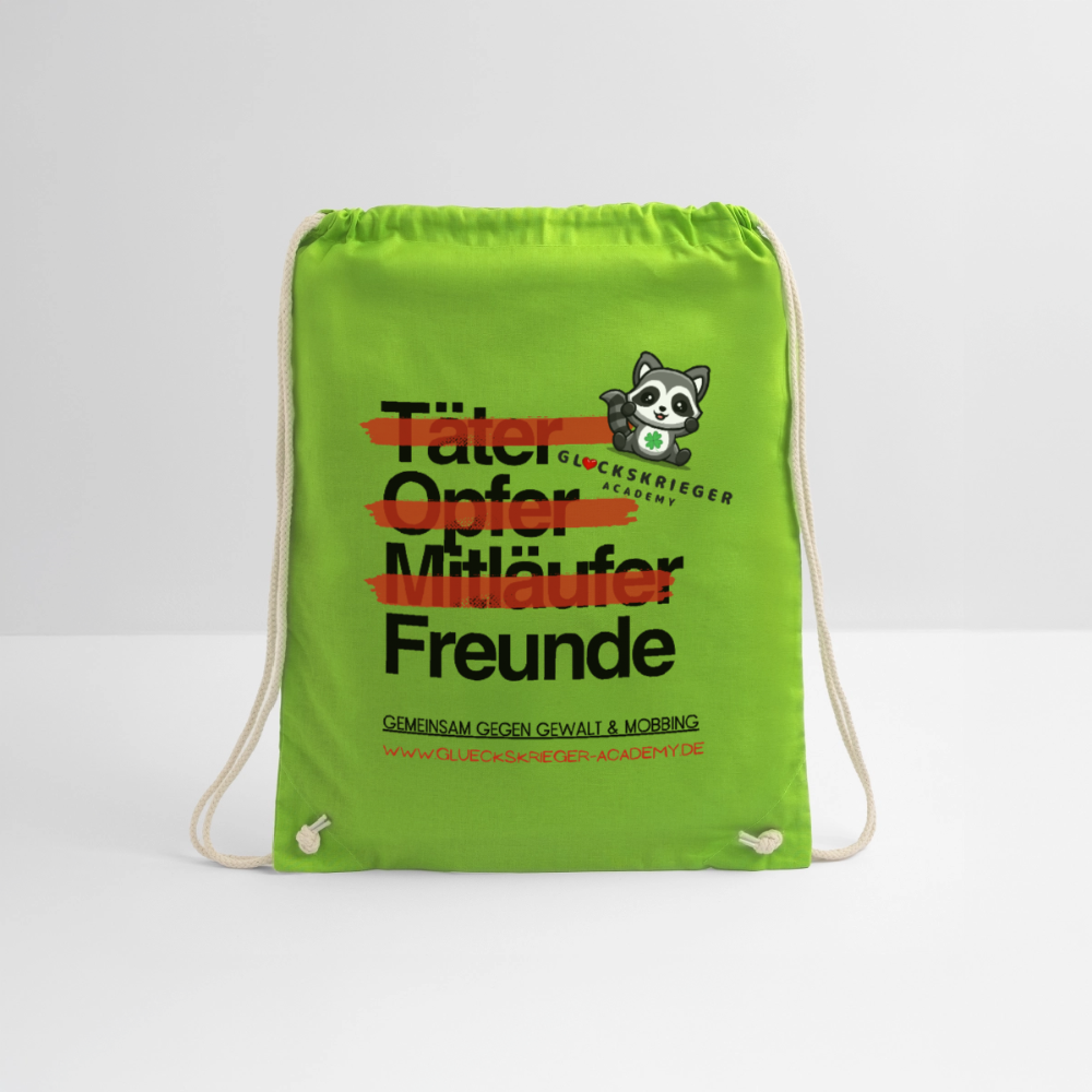 Glückskrieger Turnbeutel – Stärke für unterwegs - neon green