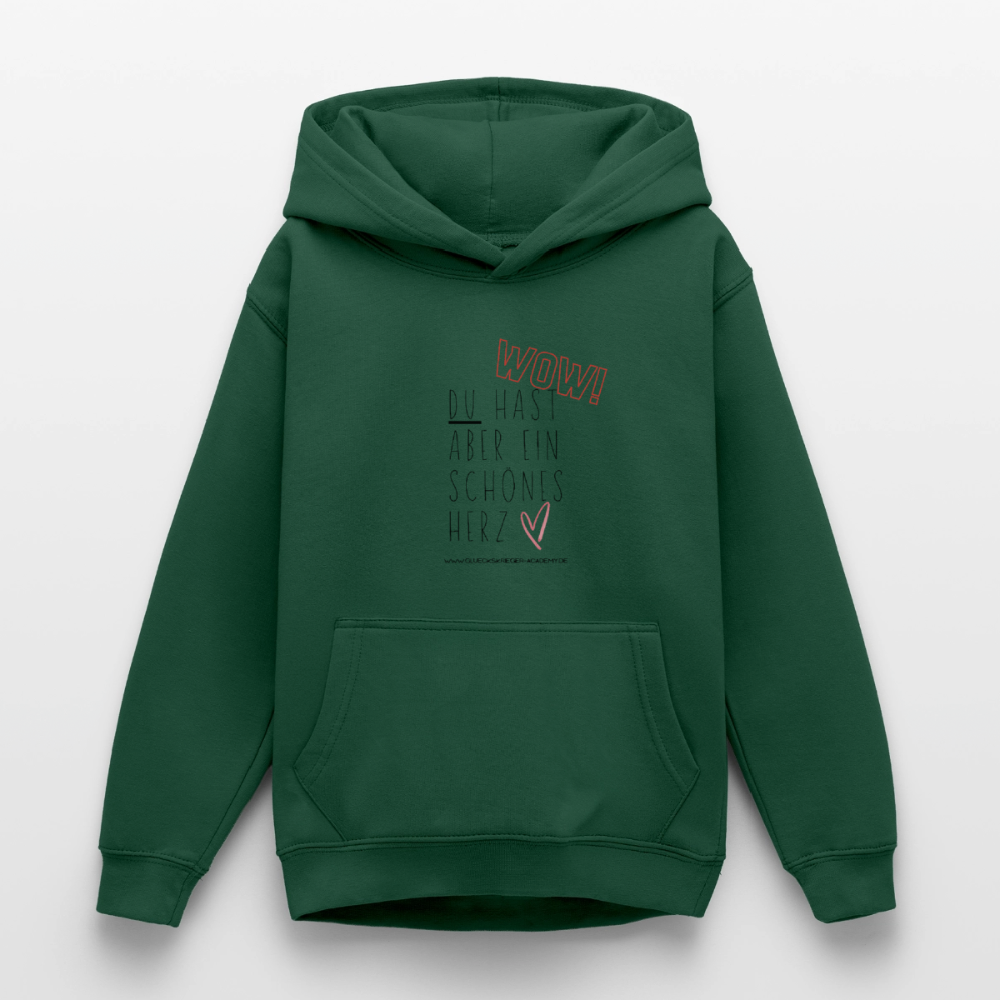 Glückskrieger Hoodie  für Teens– Herz - bottle green