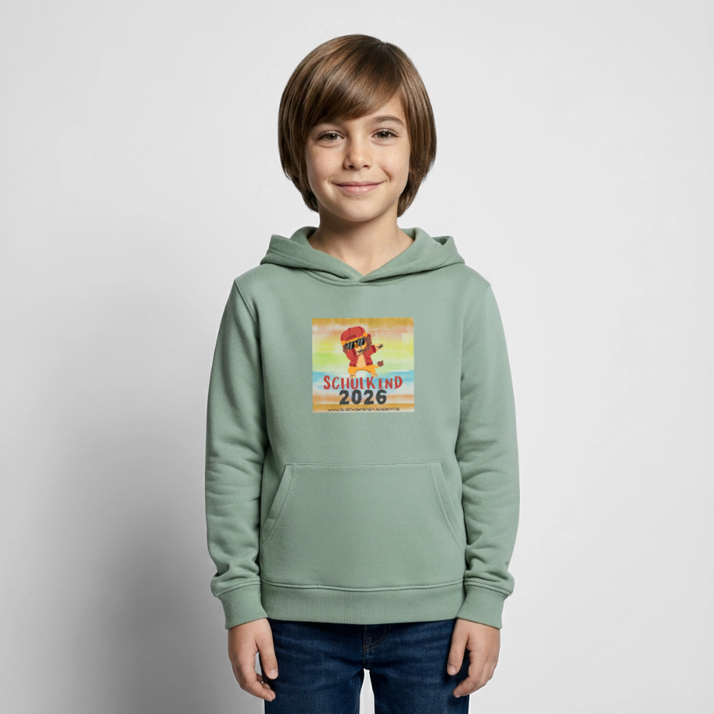 Glückskrieger Hoodie – Schulkind 2026 - steel green
