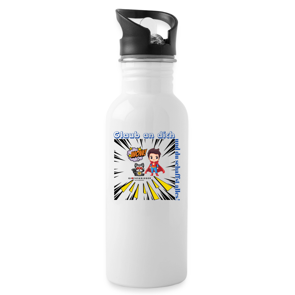 Glückskrieger Trinkflasche – Stark durch den Tag - white