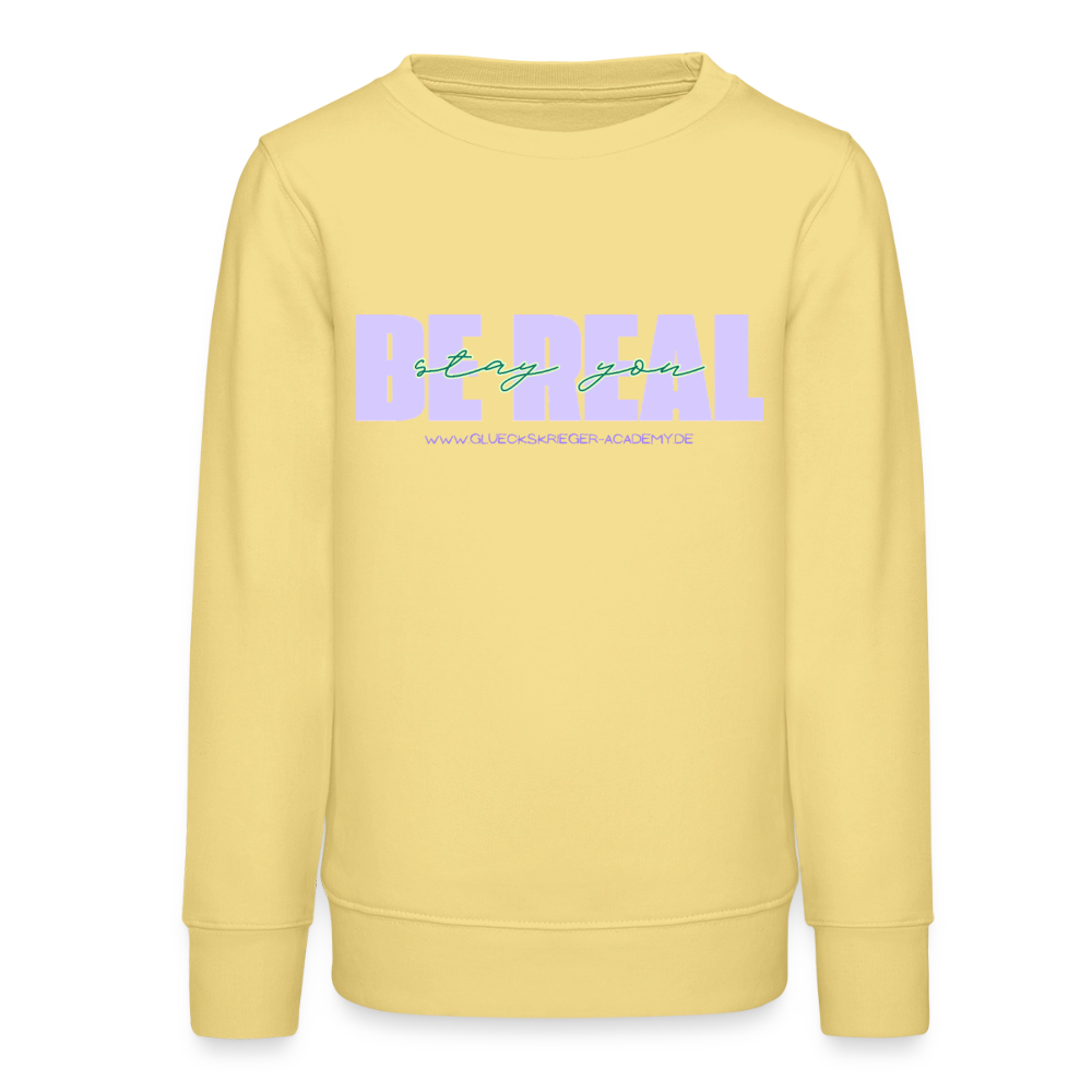 Glückskrieger Teens Pullover – BE REAL - viva yellow 