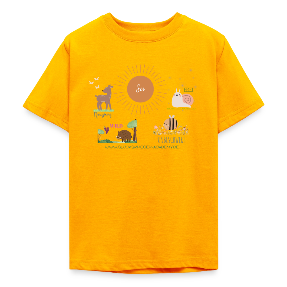 Glückskrieger T-Shirt für Teens – Sei mutig, frei & unbeschwert - gold