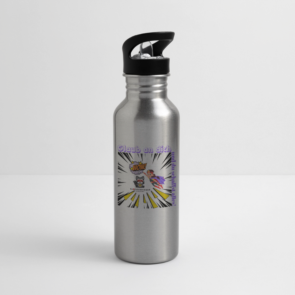 Glückskrieger Trinkflasche – Stark durch den Tag - silver