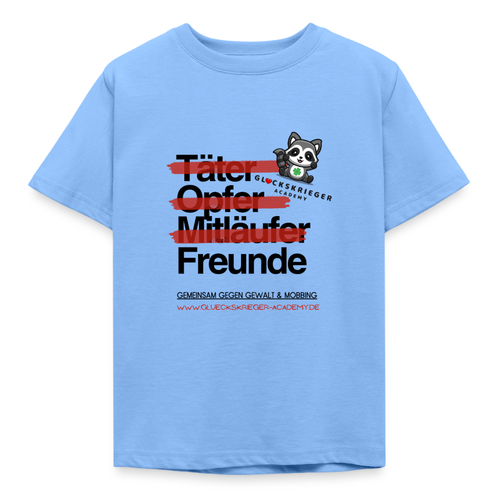 Glückskrieger Kinder T-Shirt – Freunde statt Täter & Opfer - sky blue